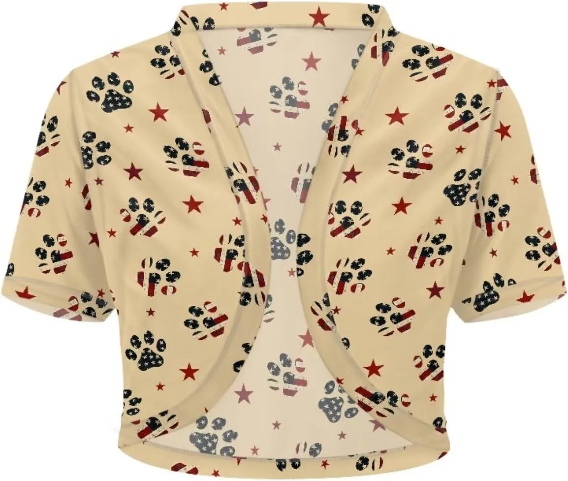 Biyejit Women Shrug Chiffon Open Front Sheer Short Sleeve Bolero Cardigan for Evening Dress Crop Top Thin Cardigans