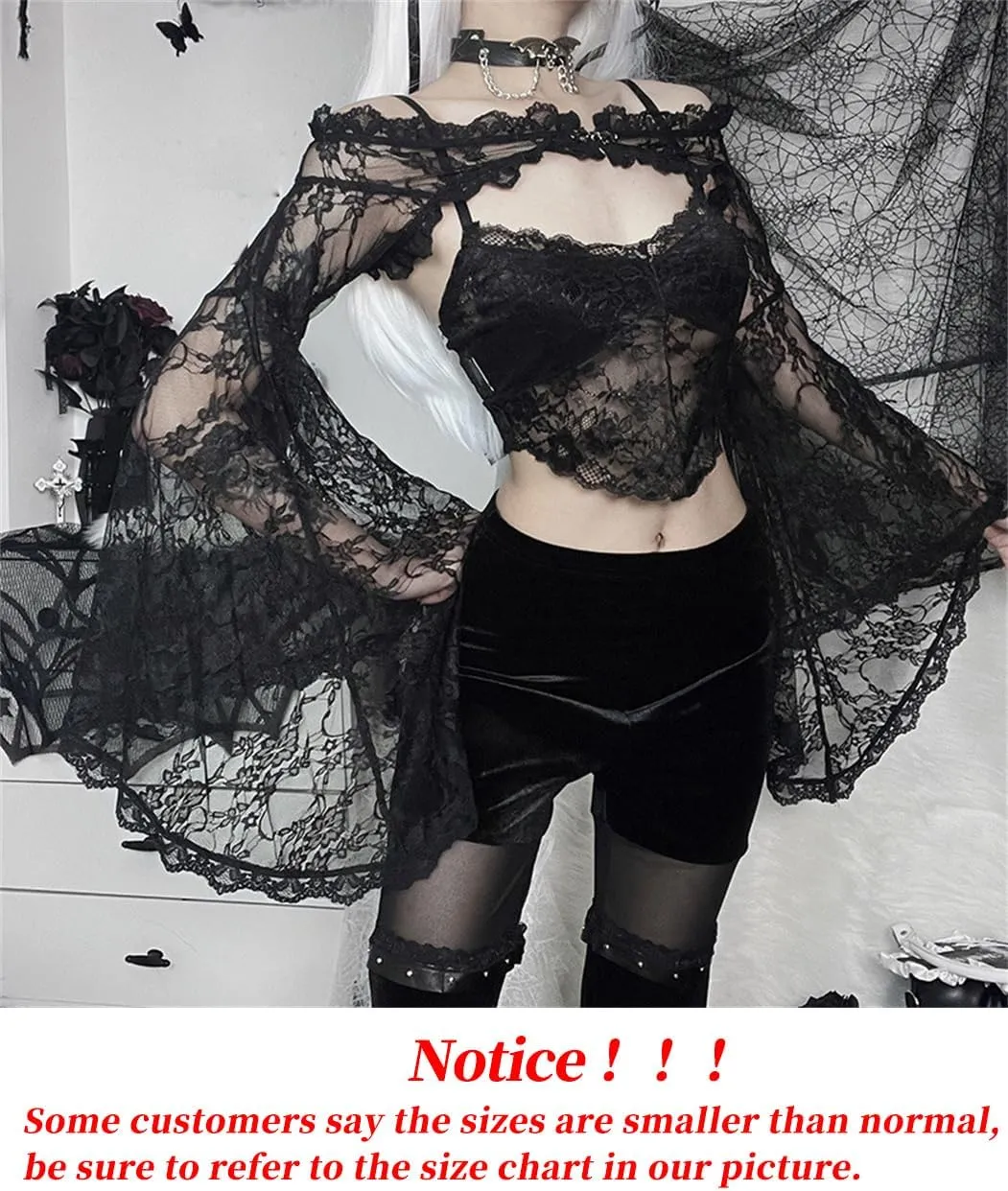 Bolero Shrug Top Trad Goth Black Shawls and Wraps for Evening Dresses Short Cardigan