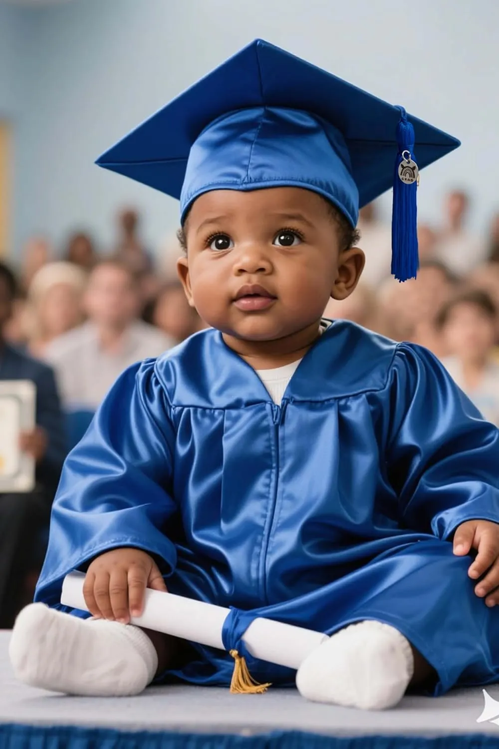 GraduationMall Baby Graduation Cap and Gown Set - NICU Graduate Outfit 0-18M, Soft Satin (5 Colors, S/M/L)