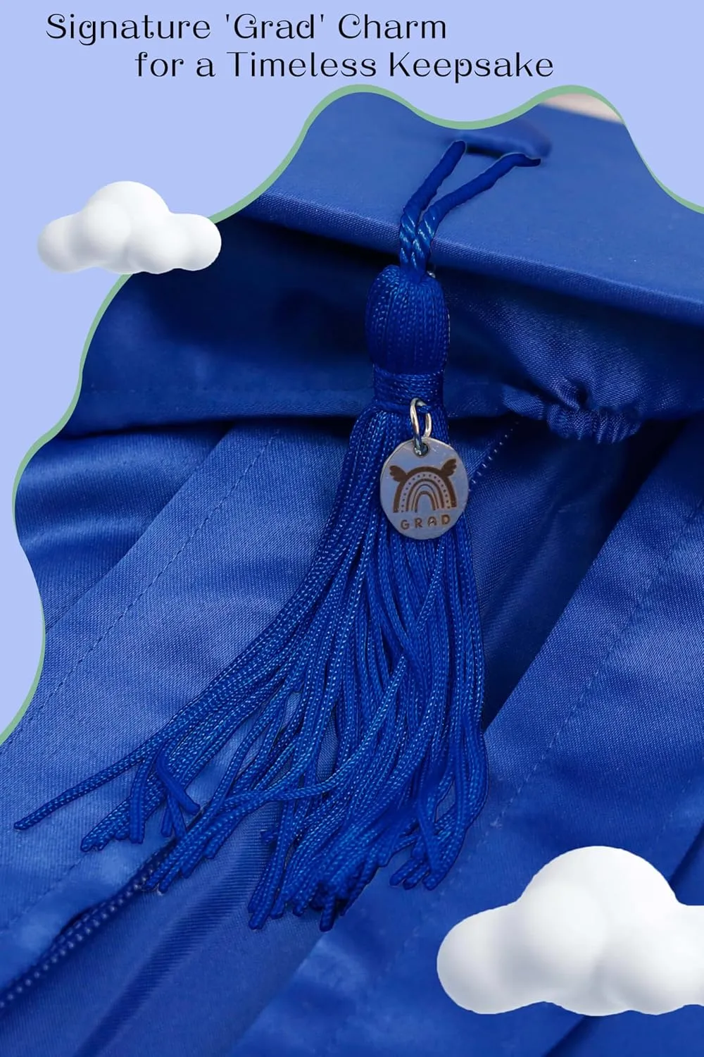 GraduationMall Baby Graduation Cap and Gown Set - NICU Graduate Outfit 0-18M, Soft Satin (5 Colors, S/M/L)