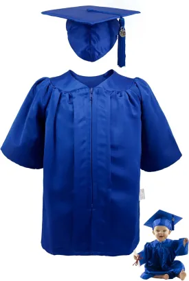 GraduationMall Baby Graduation Cap and Gown Set - NICU Graduate Outfit 0-18M, Soft Satin (5 Colors, S/M/L)