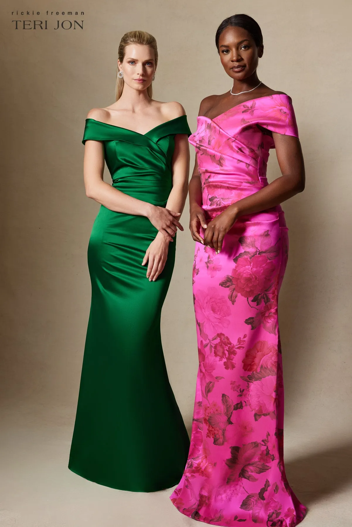Off Shoulder Portrait Stretch Evening Gown