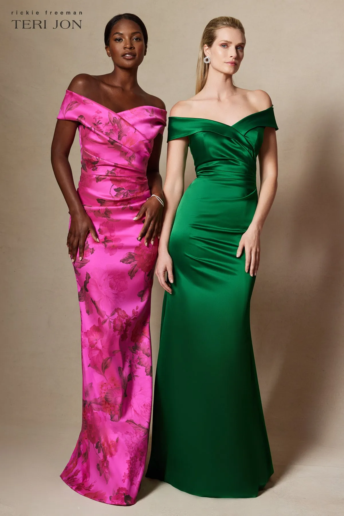 Off Shoulder Portrait Stretch Evening Gown