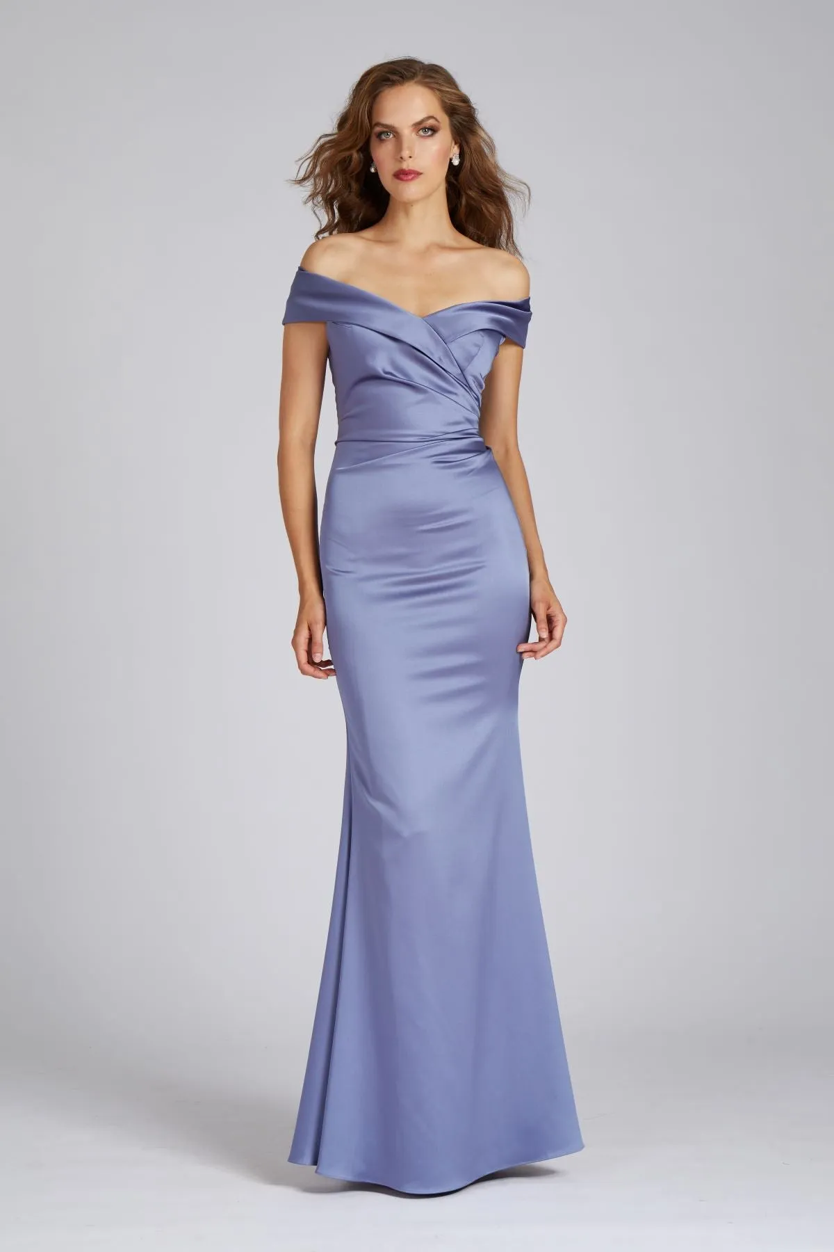 Off Shoulder Portrait Stretch Evening Gown