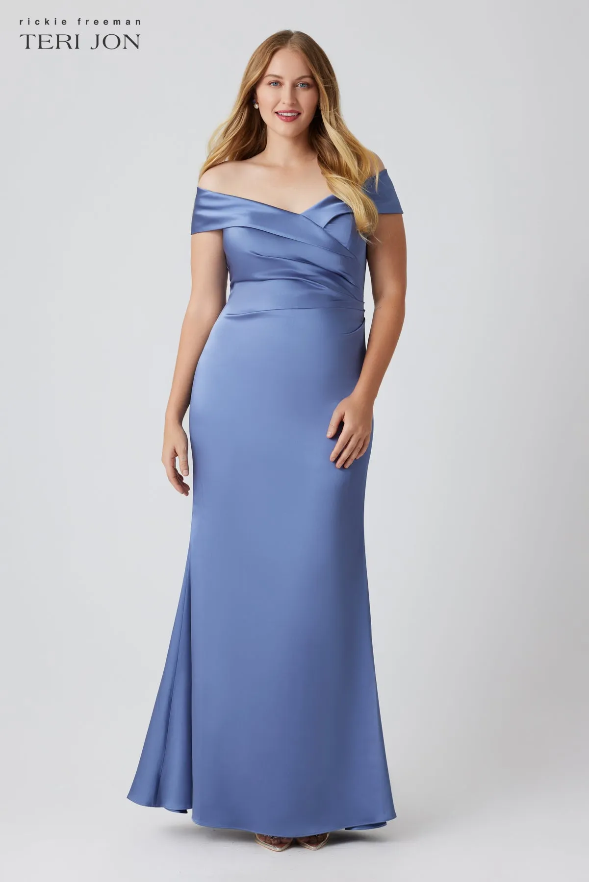 Off Shoulder Portrait Stretch Evening Gown