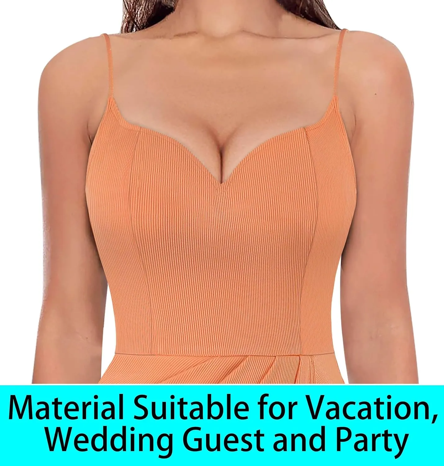 VFSHOW Womens Sexy Formal Ruched Fitted High Slit Bodycon Maxi Dress Spaghetti Strap Sweetheart Cocktail Prom Evening Gown