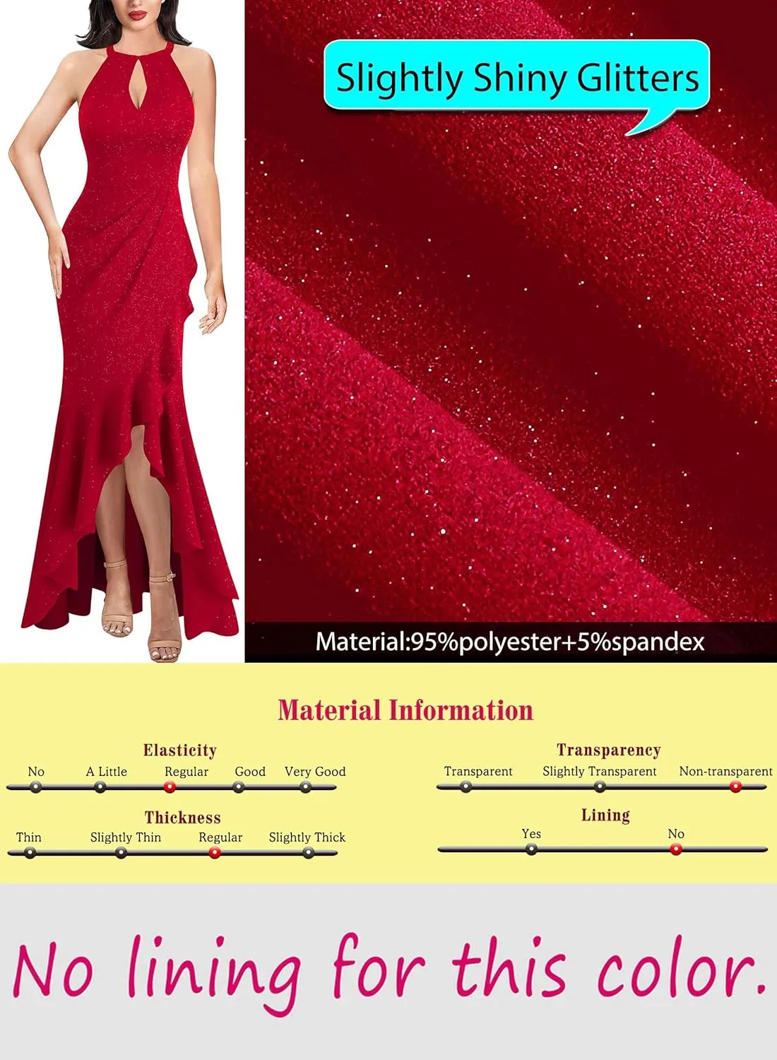 VFSHOW Womens Sexy Halter Neck Formal Cutout Ruffle Slit Ruched Prom Maxi Dress Wedding Guest HI-LO Mermaid Evening Gown