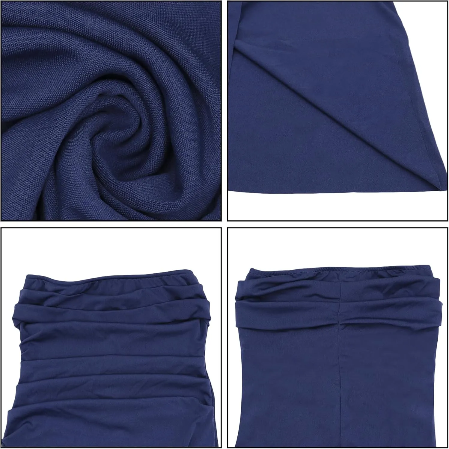 Women's Off Shoulder Backless Ruched Bodycon Dress Sexy Strapless High Split Long Maxi Dresses for Party Cocktail