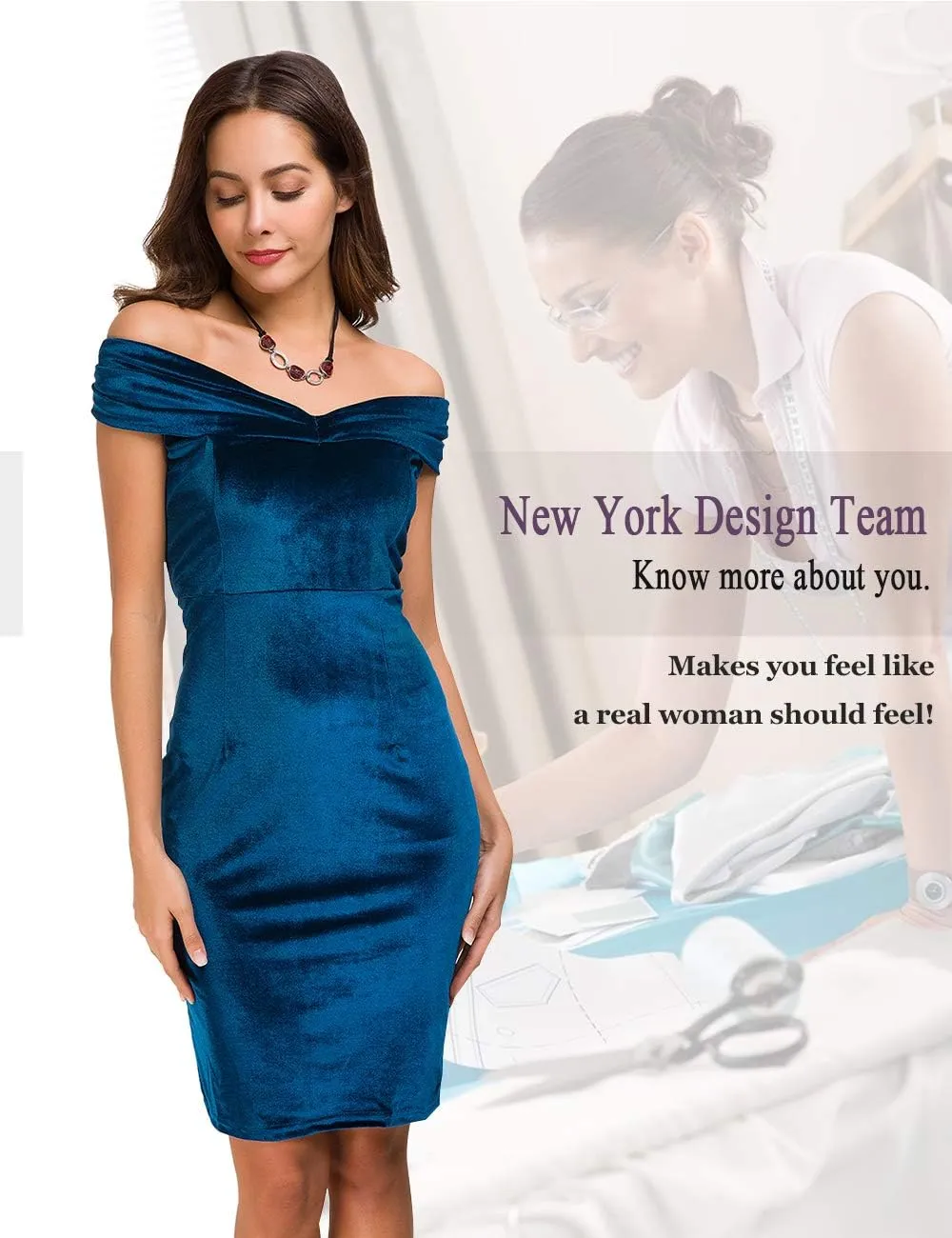 Womens Vintage Off Shoulder Velvet Bodycon Dresses Midi Pencil Dress for Party Cocktail Formal Evening Club